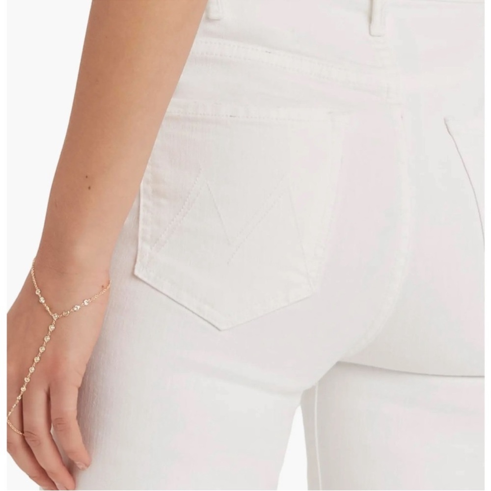 Like New MOTHER The Hustler Ankle Fray White Jeans Fairest Of Them All Size: 28 - Picture 4 of 15